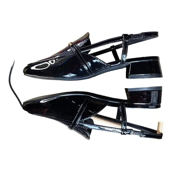 Steve Madden CALIBRI BLACK PATENT Slingback shoes - Picture 7 of 13